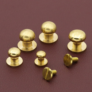 5/6/7/8/9/10mm latón cabeza redonda botón tornillo cuero artesanía seta cabeza tornillo bolsa remache latón chupete clavo latón cabeza <span class=keywords><strong>de</strong></span> monje - Product Image 2