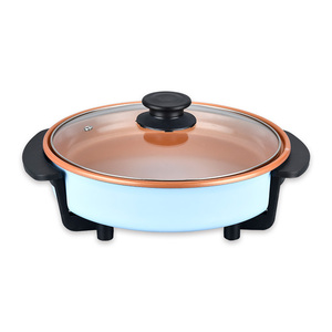 Sartenes Eléctricas Redondas Antiadherentes Multifuncionales para Pizza y Cocina, Fáciles de Usar y Limpiar - Product Image 1