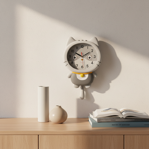 <span class=keywords><strong>Orologio</strong></span> da Parete a Forma di <span class=keywords><strong>Gatto</strong></span> Cartoon, Design Minimalista <span class=keywords><strong>con</strong></span> Coda Oscillante, per Ufficio, Casa, Decorazione, Uso Bambini - Product Image 4