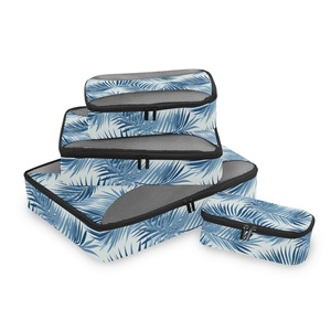 Ensemble de 4 organisateurs de bagages personnalisés avec logo, sacs de compression pour voyage, cubes de rangement avec fermeture éclair - Product Image 2