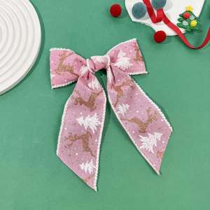 Barrettes à <span class=keywords><strong>cheveux</strong></span> faites à la main en forme de cerf <span class=keywords><strong>doré</strong></span> et nœud en cristal, collection de Noël, pour femmes, accessoires de fête élégants et raffinés - Product Image 6