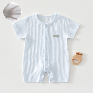 Body de manga corta para bebé, de algodón puro, tejido fino, unisex, para recién nacidos. - Product Image 1