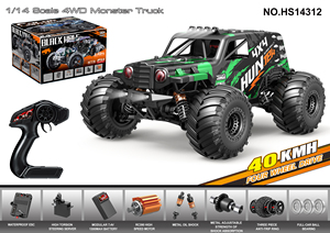 Voiture Télécommandée RC Professionnelle Échelle 1/14 Monster Truck Hunter Haute Vitesse <span class=keywords><strong>2</strong></span>.4G Électrique 4WD Voiture RC <span class=keywords><strong>de</strong></span> Collection - Product Image 5