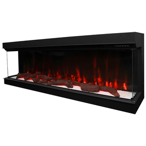 Wholesale Modern Wifi Remote Control Inserts Decorative Indoor Luxury Glass Corten Steel Garden 3-sided <strong>Fireplace</strong> <strong>Tv</strong> <strong>Unit</strong> - Product Image 1