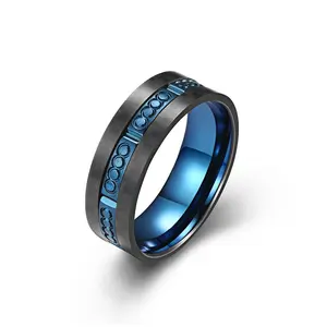 316L Edelstahl Original Design Herren schmuck 2020 Schwarz Blau Überzug Mode Mann Ringe