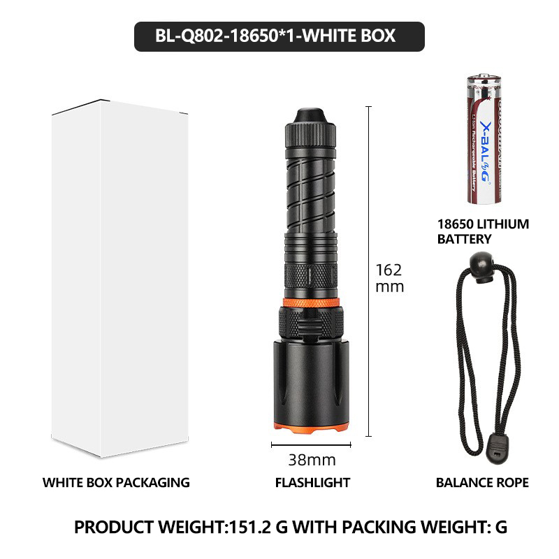 BL-Q802-18650*1- กล่องสีขาว (รองรับการชาร์จแบบ Type-C)