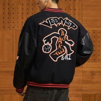 À la mode décontracté hommes Baseball veste personnalisé Lettermen université en cuir col manteau joueur de basket-ball broderie veste bouton