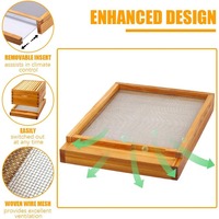 10-Rahmen-Holz-Bienenstockboden mit Wabenstruktur, getränkt in 100 % Bienenwachs – Set enthält 1 tiefe und 1 mittlere Box