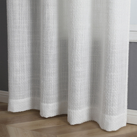 Cortinas de Ventana Texturizadas con Sensación Rústica, Semitransparentes para Dormitorio y Sala de Estar, Cortina de Ventana Suave para el Hogar