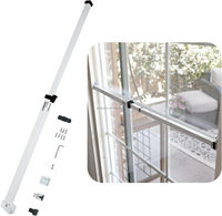Barra de Seguridad Ajustable para Puerta Corredera de Aluminio Blanca Moderna, Antirrobo, a Prueba de Niños, con Garantía de 3 Años, Tornillos para Puertas y Ventanas