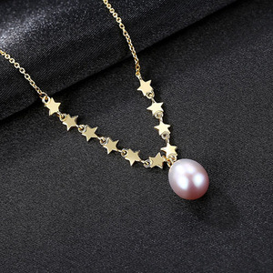 New Design S925 Sterling <b>Silver</b> <b>Necklace</b> with Freshwater Pearl <b>Star</b> Pendant Exquisite Jewelry Wholesale - Product Image 5