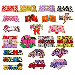 Hot Sale <b>Iron</b> on Gold Edge Chenille Mother Day Chenille Mama Sequin Patch for Clothing Bag Decoration - Product Image 1
