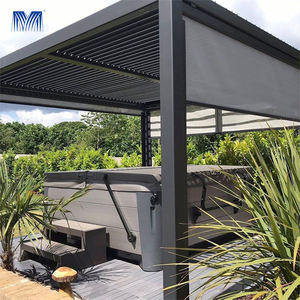 Toldo de pantalla <span class=keywords><strong>para</strong></span> exteriores, mosquitera ajustable, gazebo de metal <span class=keywords><strong>para</strong></span> jardín, listones de aluminio, tubo cuadrado motorizado, pérgola - Product Image 1