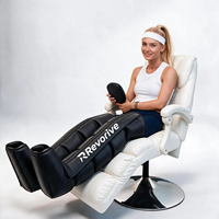 Bottes de massage à compression d'air sans fil pour les jambes, 5 chambres, écran LCD intelligent, 6 modes, 8 intensités, rechargeables pour la maison, le bureau, la salle de sport et la récupération