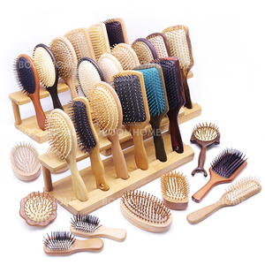 Custom <strong>Hair</strong> <strong>Brush</strong> Bamboo Wood Luxury New Design <strong>Detangling</strong> <strong>Hair</strong> Comb Metal Bristle Pins Paddle Hairbrush Detangler Manufacturer - Product Image 4