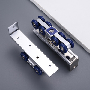 Décoration d'intérieur, accessoires de quincaillerie pour portes et fenêtres en acier inoxydable, design moderne et simple, roulettes de porte coulissantes à double amortisseur - Product Image 4