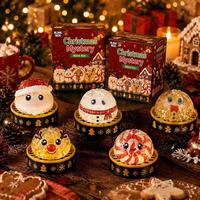 Coffret Cadeau Anti-Stress - Bonbons en Caoutchouc en Forme de Bonhomme de Neige et Cerf de Noël, Jouet à Presser pour Soulager le Stress