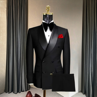 Nouveau costume en satin vert à col fruité, double boutonnage, haute couture, printemps-automne, pour hommes