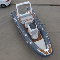 Bateau pneumatique rigide à console centrale en fibre de verre RIB580 de 5,8 m, en PVC Hypalon, pour la pêche en haute mer, yacht rapide