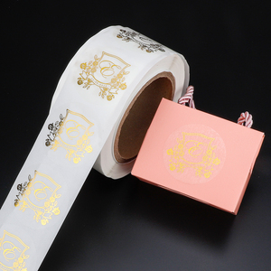 Autocollants de mariage transparents personnalisés en feuille d'or, étiquettes de scellage pour boîtes de cadeaux avec blason, rouleau d'autocollants transparents - Product Image 3