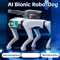 4DRC Y16 Lernroboter-Hund 2,4G Fernbedienung Interaktives Spielzeug Elektrischer Nebelsprüh-Roboter mit Liedern & Lichtern