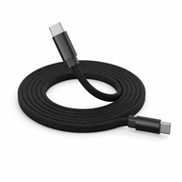 Câble de charge rapide USB C vers USB C 60W, magnétique, auto-organisant, plat, en nylon tressé, type C, pour ordinateur portable et téléphone