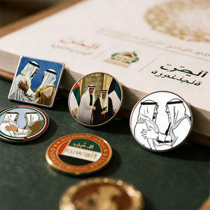 Pin de Recuerdo de la Alianza Emiratí de los Emiratos Árabes Unidos y Kuwait, Insignia Metálica con Retrato de Líderes del Medio Oriente, Broche Conmemorativo de Eventos Nacionales, Personalizado - Product Image 4