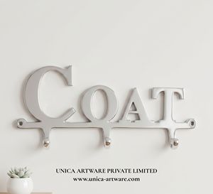 Modern Metal <b>Wall</b> <b>Hooks</b> Coat Word Design Decorative Hanging Rack for Coats <b>Keys</b> & Entryway Organizer for Sale from India - Product Image 1
