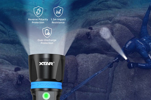 Xtar DH1 1600 Lumens Chuyên Nghiệp <span class=keywords><strong>Scuba</strong></span> Thiết Bị 21700 Pin Cung Cấp Điện Dưới Nước IP68 Máy Ảnh Lặn Đèn Pin Cho Lặn - Product Image 5