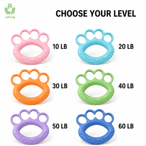 TPR Finger Grip Strengthener with Individual Finger Loops, 10-60 lb Color Levels, OEM ODM Hand Exercise Supplier - Product Image 3