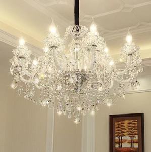 Boda decorativa colgante iluminación Europa bombillas Led Hotel Villa cristales velas candelabro - Product Image 3