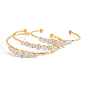 Pulseras de Cadena y Eslabones de Moda, Aleación de Zinc, Engaste de Circonita, Diseño Abierto, Joyería Unisex para Regalo, Origen Yiwu - Product Image 5