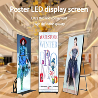 Écran publicitaire intelligent portable d'intérieur P2.5, affiche vidéo LED couleur, panneau d'affichage numérique haute résolution