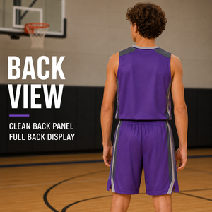 Op maat gemaakte gradient panel basketbalpak, sportuniform voor basketbalclub, aangepaste logo groepsbestellingen groothandel - Product Image 2