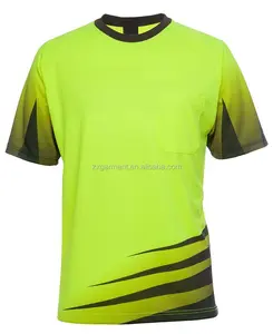 Hi Vis Safety MenTシャツグリーンオレンジモイスチャーウィッキング半袖高視認性カジュアルスポーツTシャツ