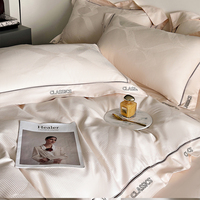 Couvre-lit en jacquard 100% coton, champagne, style hôtel, broderie, technique de tissage du lin, pour la literie à domicile