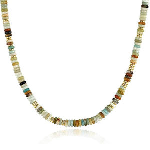 สร้อยคอประดับอัญมณีสีโดพามีนโลหะชุบทองสไตล์โบฮีเมียนคลาสสิกสำหรับผู้หญิงของขวัญ - Product Image 1