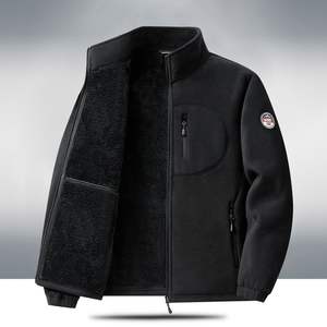 Giacca Invernale Casual da <span class=keywords><strong>Uomo</strong></span> in <span class=keywords><strong>Pile</strong></span> Polare <span class=keywords><strong>con</strong></span> <span class=keywords><strong>Zip</strong></span> Intera e Logo Frontale, Morbida e Calda <span class=keywords><strong>con</strong></span> Tasche <span class=keywords><strong>con</strong></span> Cerniera, Peso Pesante - Product Image 2