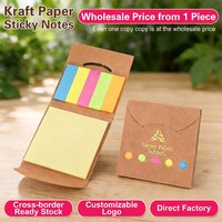 Bloc-notes adhésifs en papier kraft avec logo personnalisé, bloc-notes carrés avec enveloppe, impression personnalisée pour le bureau