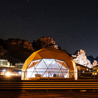 Dôme géodésique de glamping 4m/5m pour le repos avec salle de bain, lit, poêle, prix d'usine, tentes de glamping géodésiques pour l'extérieur