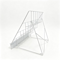 Organizer CD Desktop - Rak Display Logam Miring 4 Tingkat, Universal untuk Majalah / Buku / File, Stand Display Besi