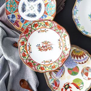 Retro European Ethnic Style Dish Folk Customs Farbdruck Keramik platte Vintage Bohemian Style Porzellan Teller Set - Product Image 6