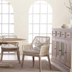 BM012 Modern Design Solid Wood Upholstered Rope Weave Dining <strong>Chair</strong> with Removable Cover for Home Bar &amp; Hotel Use - Product Image 6
