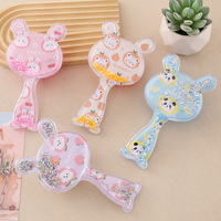 Vente directe d'usine, mini brosse à cheveux mignonne en forme de lapin, brosse à cheveux scintillante portable pour filles, facile à transporter pour les voyages