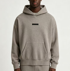 Sudadera con capucha personalizada <span class=keywords><strong>Fear</strong></span> para hombre, de peso pesado 430G, con logotipo bordado, diseño con cremallera y corte holgado, extragrande de invierno - Product Image 4