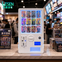 Máquina expendedora japonesa de cápsulas para tarjetas de juego y deportes, Gashapon de sorteo aleatorio con configuraciones ajustables y LED