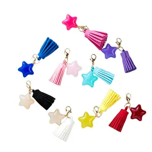 Lilangda Nhà Máy Bán Buôn Nhựa Sao Tua Keychain Clasp Keyring Cho Phụ Nữ Túi Phụ Kiện