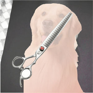 กรรไกรตัดขนสัตว์เลี้ยงมืออาชีพขนาด 7.0 นิ้ว ทำจากสแตนเลส สำหรับสุนัขและแมว แบบโค้งสำหรับซอยขน - Product Image 3