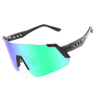 Lunettes de soleil de sport polarisées UV400 sans monture, personnalisables avec logo, pour cyclisme et activités de plein air, noires et bleues