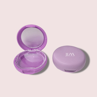 Palette vide ronde en plastique pour fard à joues et correcteur, étui de rangement cosmétique avec logo personnalisé pour poudres libres et compacts